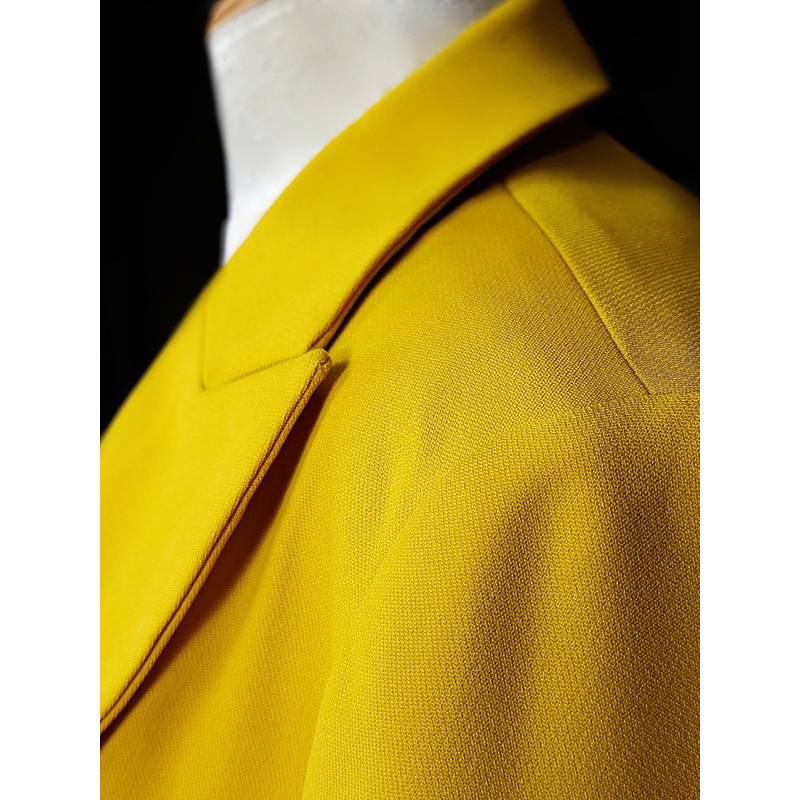 Áo blazer nữ [MAY THEO SỐ ĐO] -áo khoác vest -chất liệu cao cấp, 2 lớp-lót lụa, VÀNG, form 2 nút -Tiệm may Diluclothing