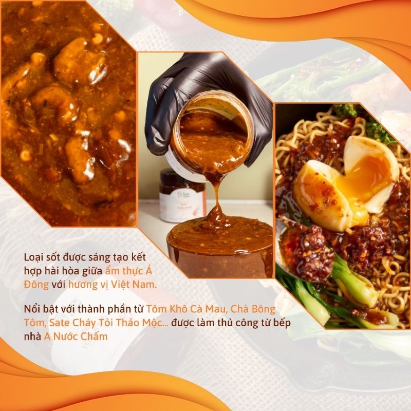 Combo trộn mì gồm sa tế cháy tỏi và sốt tôm khô