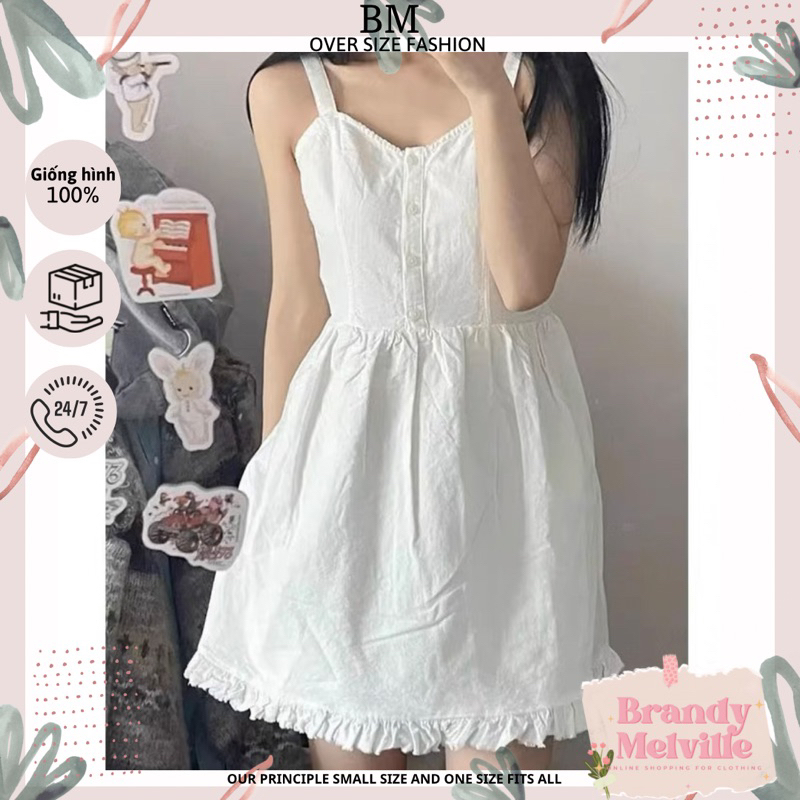 Váy Hai Dây Dáng Xoè Tianna Dress [Brandy Melville] Shopee Việt Nam