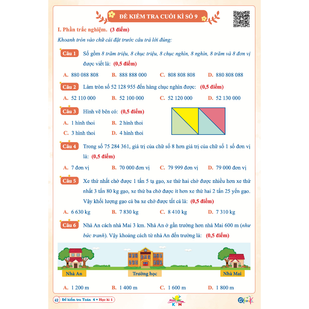 Ảnh Sách - Combo Đề Kiểm Tra Toán, Tiếng Việt 4 - Kết Nối Tri Thức Với Cuộc Sống - Kì 1 (2 cuốn) Sanbooks 2