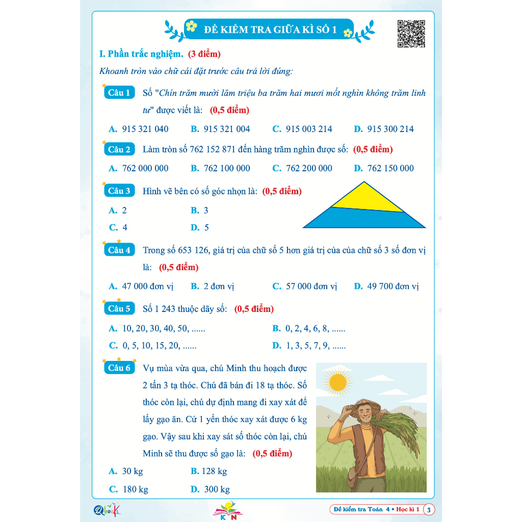 Ảnh Sách - Combo Đề Kiểm Tra Toán, Tiếng Việt 4 - Kết Nối Tri Thức Với Cuộc Sống - Kì 1 (2 cuốn) Sanbooks 3