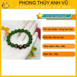 Vòng tam hợp quý nhân thân tý thìn - chất liệu mã não tự nhiên - size 8 10ly - may mắn tài lộc
