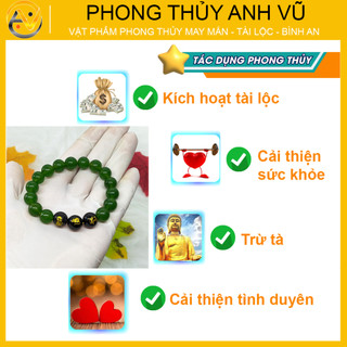 Vòng tam hợp quý nhân thân tý thìn - chất liệu mã não tự nhiên - size 8 10ly - may mắn tài lộc