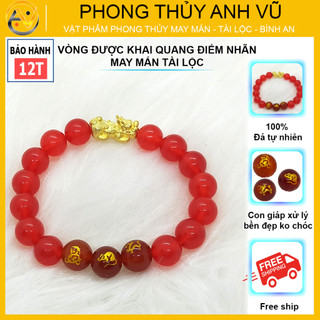 Vòng tam hợp quý nhân quý thần thân tý thìn - Vòng tay tam hợp 12 con giáp - Màu Đỏ - Size 8 10 12ly - May mắn tài lộc
