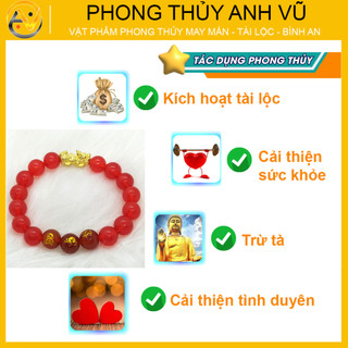 Vòng tam hợp quý nhân quý thần thân tý thìn - Vòng tay tam hợp 12 con giáp - Màu Đỏ - Size 8 10 12ly - May mắn tài lộc