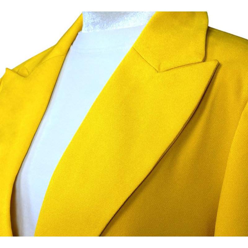 Áo blazer nữ [MAY THEO SỐ ĐO] -áo khoác vest -chất liệu cao cấp, 2 lớp-lót lụa, VÀNG, form 2 nút -Tiệm may Diluclothing