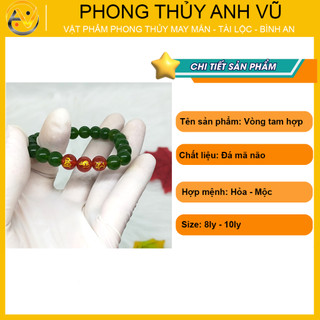 Vòng tay mã não xanh thân tý thìn đã khai quang - cho nữ mệnh mộc, mệnh hỏa - may mắn tài lộc