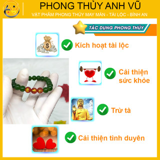 Vòng tay mã não xanh thân tý thìn đã khai quang - cho nữ mệnh mộc, mệnh hỏa - may mắn tài lộc