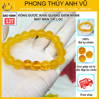 Vòng mã não vàng tam hợp thân tý thìn đã khai quang - cho nữ mệnh kim, thổ - may mắn tài lộc