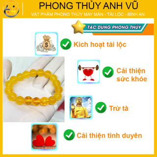 Vòng mã não vàng tam hợp thân tý thìn đã khai quang - cho nữ mệnh kim, thổ - may mắn tài lộc