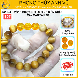 Vòng tay tam hợp quý nhân thân tý thìn chất liệu mắt hổ tự nhiên - size 8 10 12ly - may mắn tài lộc