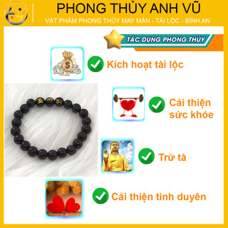 Vòng tay mã não đen tam hợp thân tý thìn đã khai quang - size 8 10 12ly - may mắn tài lộc