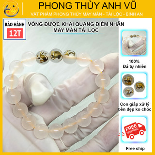 Vòng tay 12 con giáp tam hợp thân tý thìn chất liệu mã não - cho nữ mệnh thủy, kim -may mắn tài lộc
