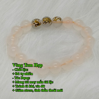 Vòng tay 12 con giáp tam hợp thân tý thìn chất liệu mã não - cho nữ mệnh thủy, kim -may mắn tài lộc