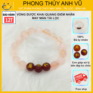 Vòng tay tam hợp thân tý thìn chất liệu mã não đã khai quang - cho nữ mệnh hỏa, thổ -may mắn tài lộc