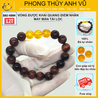 Vòng tay mắt hổ đỏ thân tý thìn đã khai quang - cho người mệnh hỏa, thổ - may mắn tài lộc