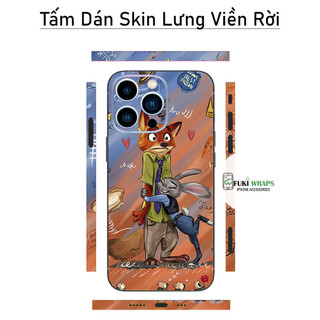 Tấm dán Skin Mặt Sau Cáo Thỏ FULL VIỀN 14 pro max , 13 pro max ,12 pro max , 11 pro max , xs max - FukiShop