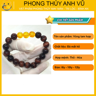Vòng tay mắt hổ đỏ thân tý thìn đã khai quang - cho người mệnh hỏa, thổ - may mắn tài lộc
