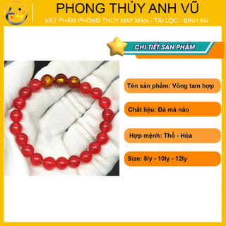 Vòng tay 12 con giáp thân tý thìn chất liệu mã não đỏ - size 8 10 12ly - khai quang may mắn tài lộc