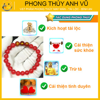 Vòng tay 12 con giáp thân tý thìn chất liệu mã não đỏ - size 8 10 12ly - khai quang may mắn tài lộc