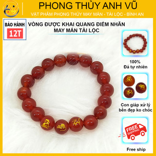 Vòng tam hợp quý thần thân tý thìn chất liệu mã não đỏ - size 8 10 12ly - may mắn tài lộc