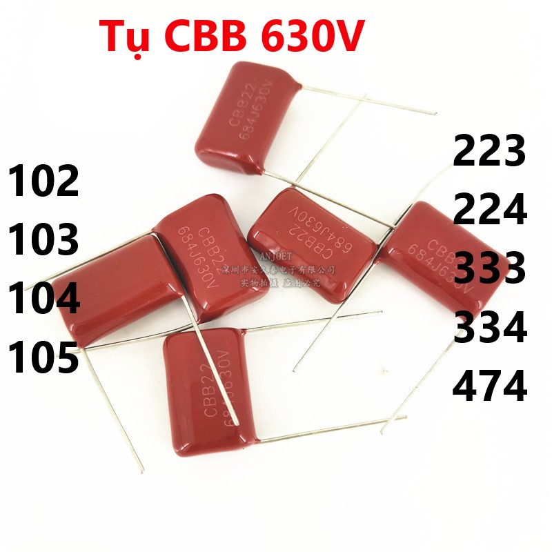 Tụ CBB 630V 102J 103J 223J 333J 104J 224J 334J 474J 105J 1uF Hàng chất ...