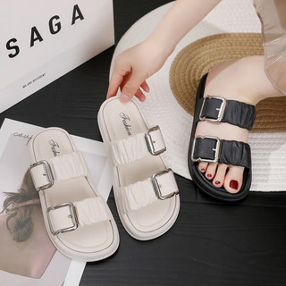 Dép đúc hai quai ngang đế cao 2,5cm chất mềm đế êm có gắn đai A05