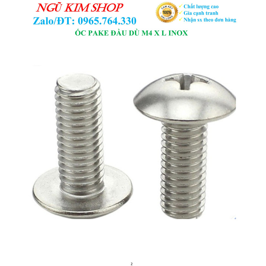 ỐC PAKE ĐẦU DÙ INOX304 _ M4 x L | Shopee Việt Nam