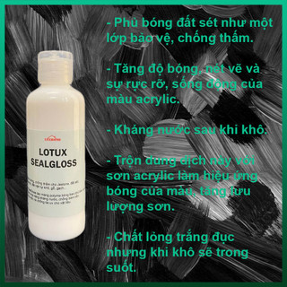 Sơn Phủ Bóng Áo, Phủ Bóng Đất Sét, Chống Thấm Tranh Acrylic, Tranh Số Hóa - Watix Seal Gốc Nước