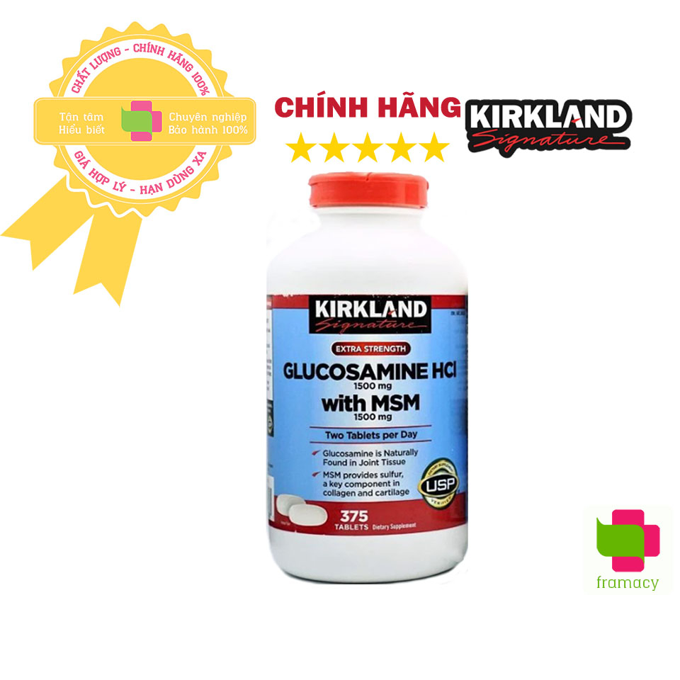 Viên uống xương khớp Kirkland Glucosamine HCl with MSM 1500mg, USA
