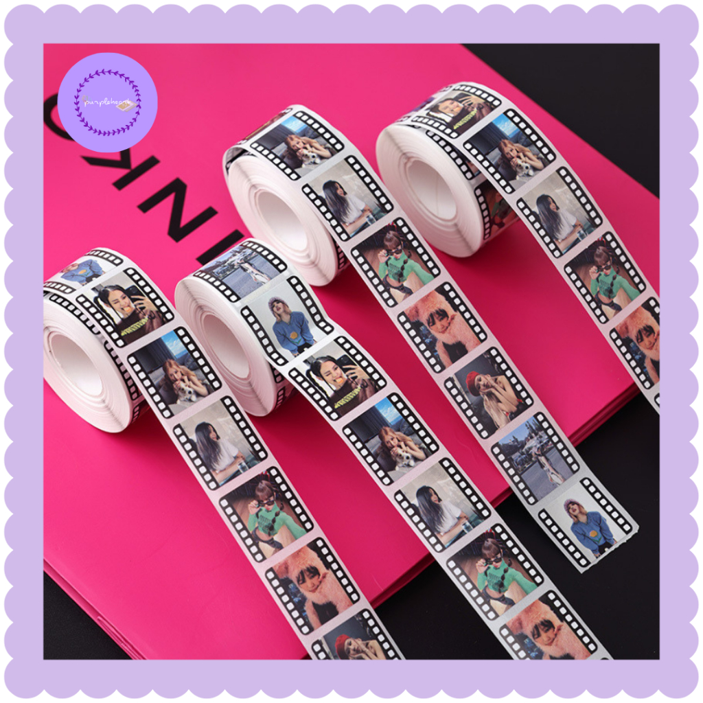 Sticker cuộn 500 tem Black Pink purpleheartbora | Shopee Việt Nam