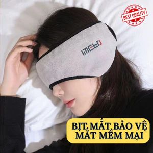 Khăn bịt mắt ngủ trưa, chất vải mềm mại sử dụng kết hợp được bịt tai chống ồn. Che mắt bảo vệ mắt