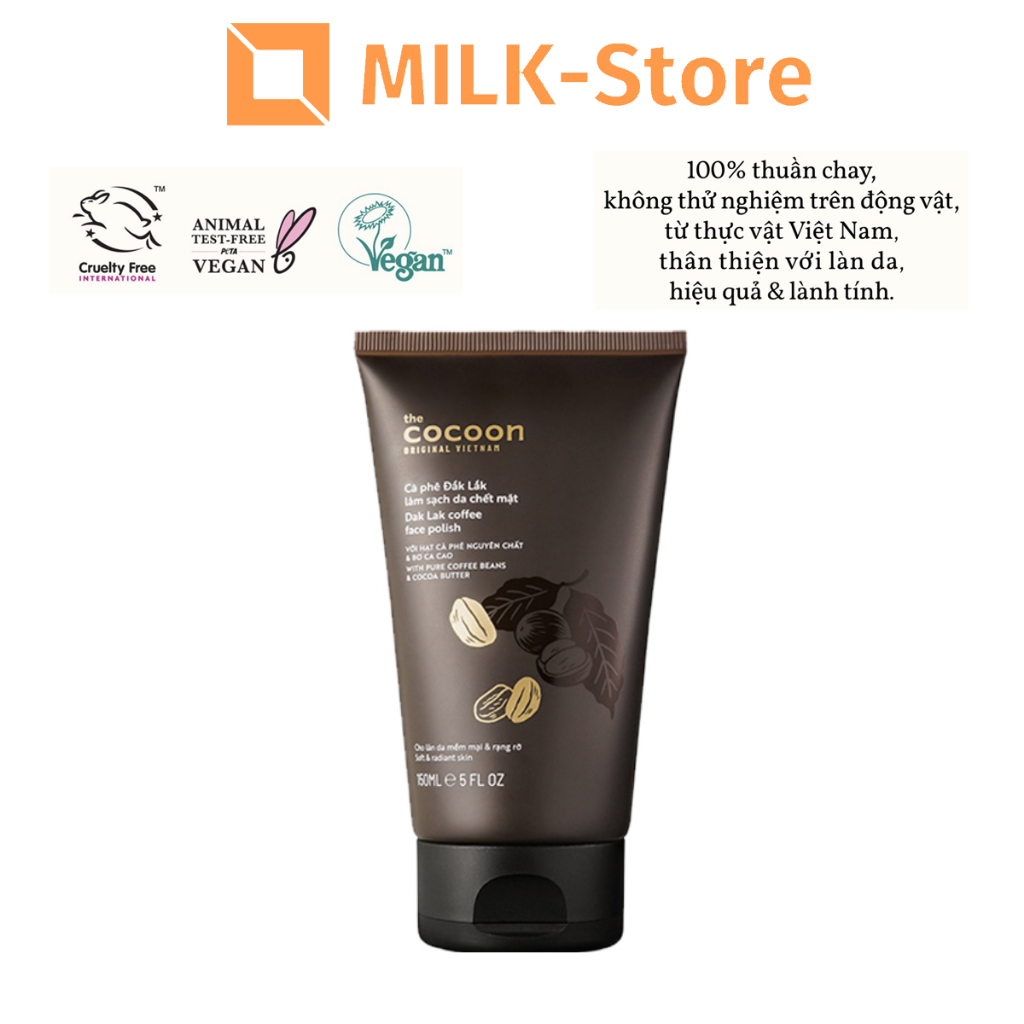 Tẩy da chết mặt cà phê Đắk Lắk Cocoon cho làn da mềm mại & rạng rỡ 150ml