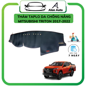 Thảm taplo da carbon ô tô Mitsubishi Triton 2017-2022, thảm chống nắng da carbon. Hàng đẹp xuất sắc