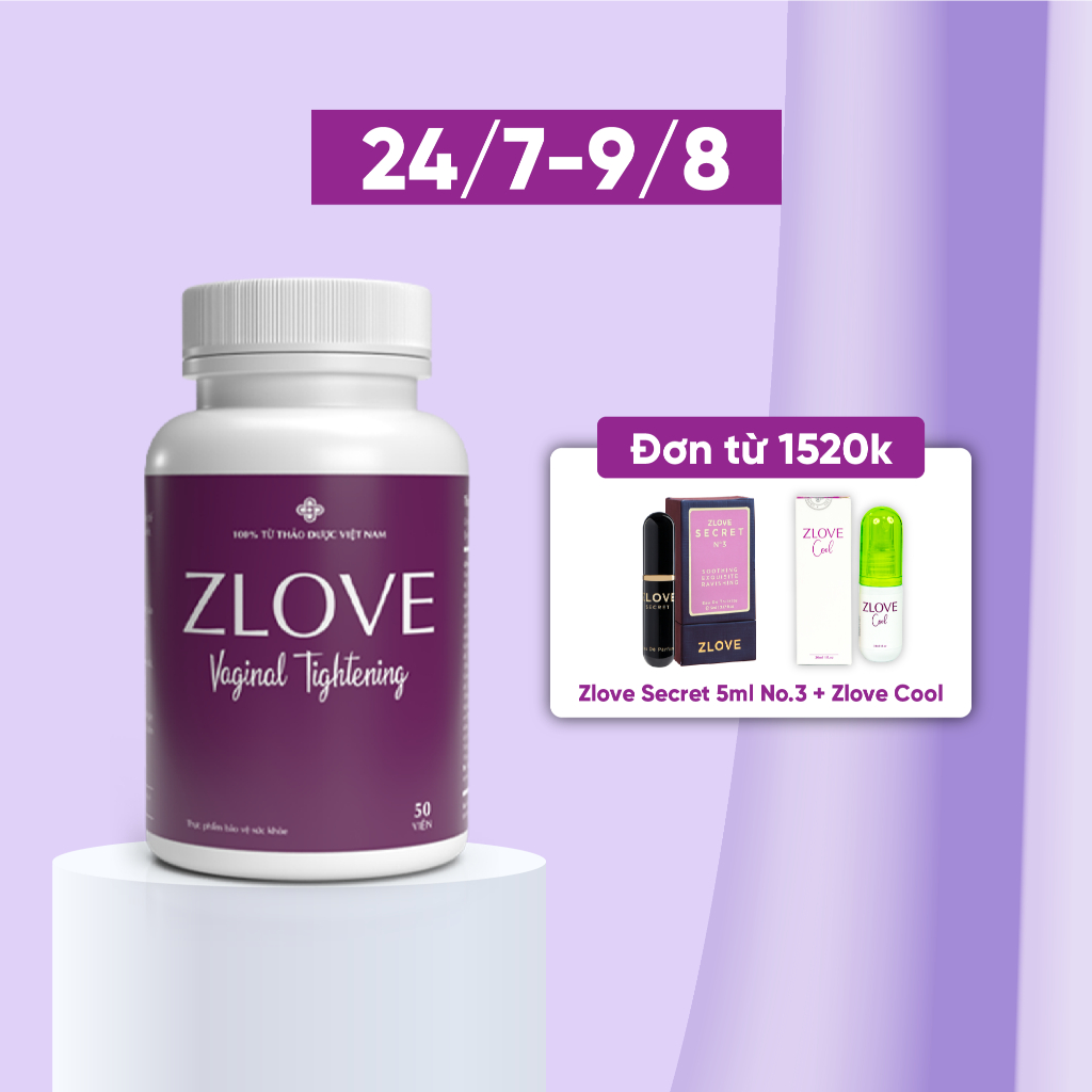 ZLV-Zlove - se khít, bôi trơn làm hồng vùng kín, tăng cường estrogen, tăng cường sức khỏe ( hộp 50 viên )