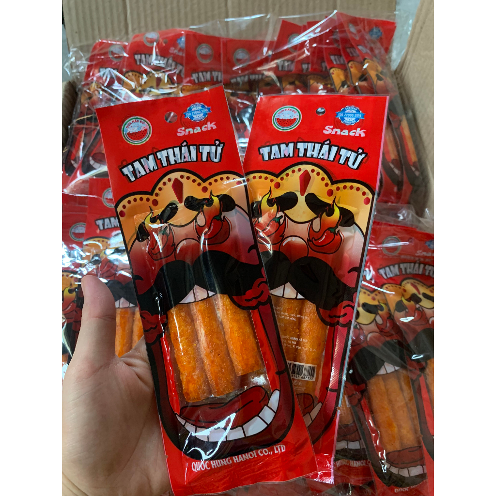 Snack Tam Thái Tử Dưa Hấu Đỏ Làm Từ Bột Mì, Đồ Ăn Vặt Cổng Trường