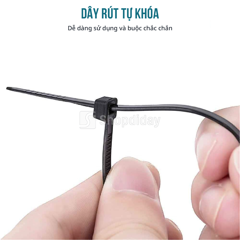 Dây Rút Nhựa Đen Dài 35cm 30cm 25cm 20cm 15cm 12cm, Dây Thít Nhựa Túi ...