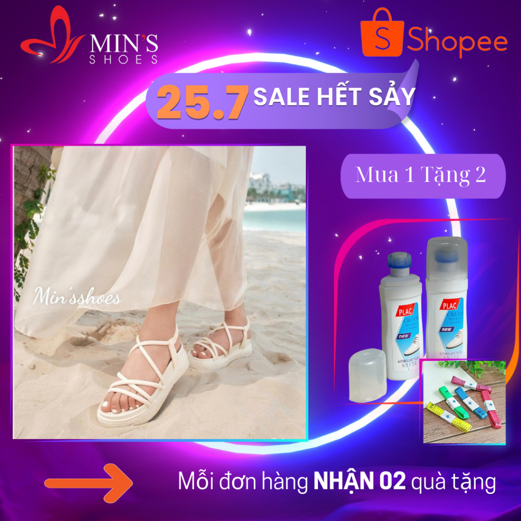 (MUA 1 TẶNG 2 - DUY NHẤT 25-27/07) Mins Shoes - S529 Dép Sandal Dây Cao Cấp