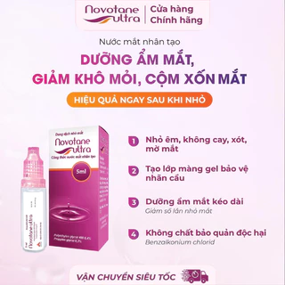 Nước Mắt Nhân Tạo Dưỡng Ẩm Mắt Hàng Ngày Novotane Ultra 5ml, Giảm Khô Mắt, Mỏi mắt, Mờ Mắt