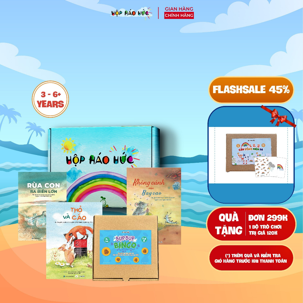 Hộp háo hức Nuôi Dưỡng Sự Tự Tin cho bé 6 - 10 tuổi gồm 3 sách và bộ đồ chơi giáo dục Bụp Bụp Bingo