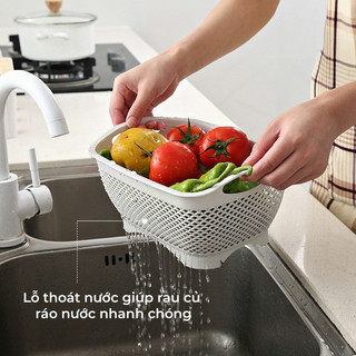 Rổ vuông Việt Nhật 3 size-3301 3302 3303,giỏ đựng đồ đa năng,khay để đồ tiện ích { H }