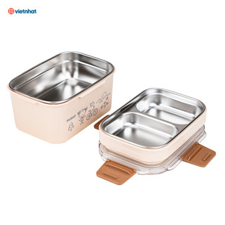 Hộp cơm inox giữ nhiệt cao cấp 2 tầng Việt Nhật Hokori 6566 { H }