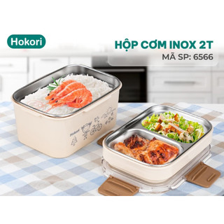 Hộp cơm inox giữ nhiệt cao cấp 2 tầng Việt Nhật Hokori 6566 { H }