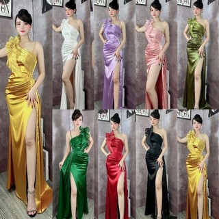 Đầm dạ hội 1 vai đính ngọc cao cấp-TN TẶNG KÈM HOA TAI THỜI TRANG