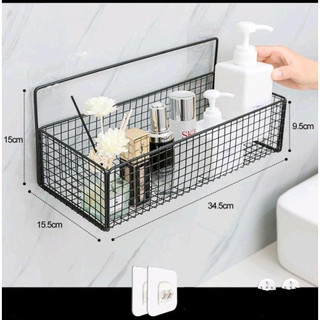 Kệ Đựng Đồ Nhà Tắm Dán Tường Hình Chữ Nhật, Giá Đựng Đồ Thép Không Gỉ Cao Cấp Siêu Chắc Kèm Miếng Dán 88410