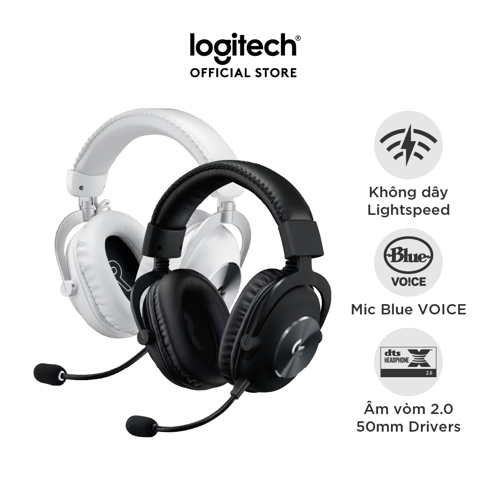 Tai nghe gaming không dây Logitech G Pro X 2 Lightspeed – Âm vòm DTS, Mic tháo rời, Bluetooth/USB/Jack 3.5mm