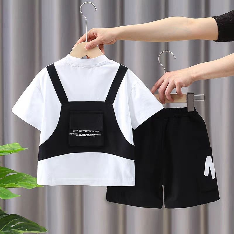 Bộ quần áo bé trai size đại từ 18-45kg hàng QC cao cấp Q043