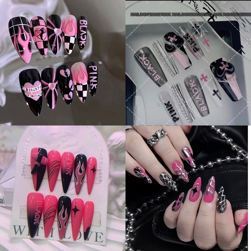 Nail Black Pink