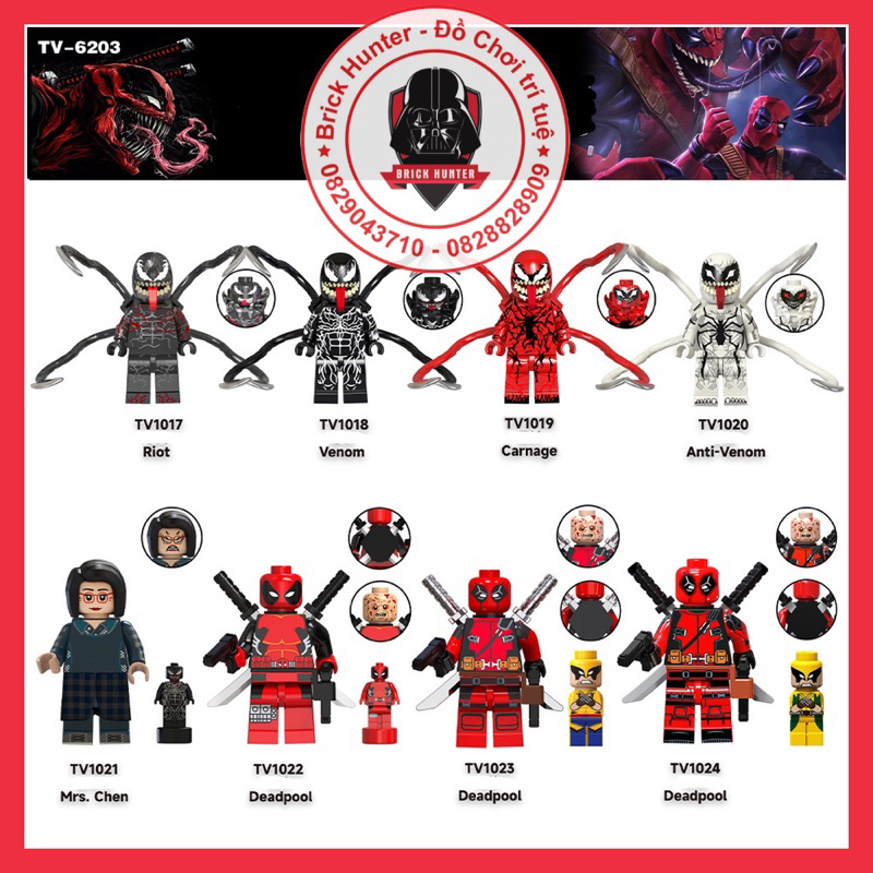 TV6203 Marvel Anti Hero minifigures Deadpool Wolverin Venom Riot ...