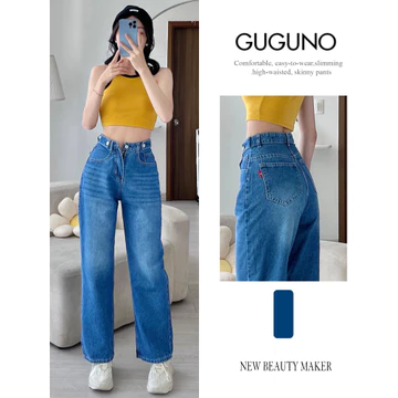 Quần jeans ống rộng Guguno nữ (quần jeans nữ, quần jean nữ, quần rin nữ, quần bò nữ)